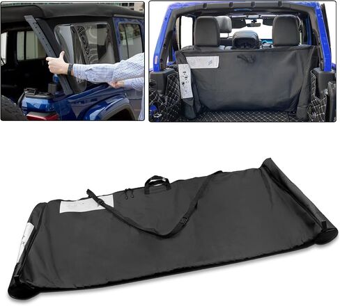 حقيبة تخزين النافذة العلوية الناعمة من Bentolin مع مقبض حمل متوافقة مع 2018-2021 Jeep Wrangler JL JLU Gladiator JT Sports Sahara Freedom Rubicon Unlimited 2 أو 4 أبواب منظم المقعد الخلفي in Saudi Arabia