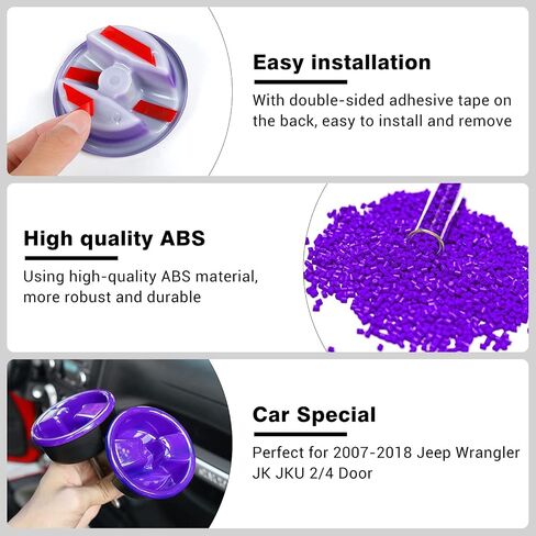 غطاء ديكور بمقبض برغي تثبيت على اللوحة الصلبة العلوية لـ 2007-2018 Jeep Wrangler JK JKU 2/4 ملحقات داخلية للباب (أرجواني) in Kuwait