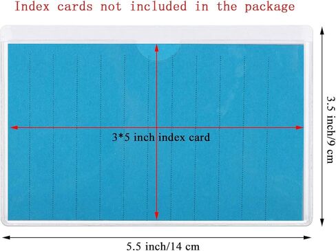 32 Pack Self-Adhesive Index Card Pockets Top Open Crystal Clear Plastic Card Holder Suitable for Organizing and Protecting 3x5 Inches Index Cards, Business Cards, Photo, Label and Planner in Kuwait