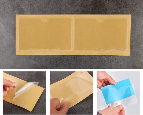 32 Pack Self-Adhesive Index Card Pockets Top Open Crystal Clear Plastic Card Holder Suitable for Organizing and Protecting 3x5 Inches Index Cards, Business Cards, Photo, Label and Planner in Kuwait
