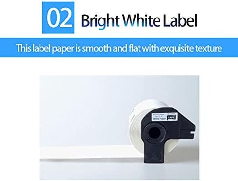 6 عبوات من ملصقات Aomya DK-1203 المتوافقة مع مجلدات الملفات المقطوعة بالقالب من BRO مقاس 2/3 بوصة × 3-7/16 بوصة (17 مم × 87 مم) ملصقات بيضاء مع 6 خراطيش قابلة لإعادة الاستخدام تستخدم لـ QL-700 QL570 QL710W QL800 QL810W QL1060N(6 ) in Kuwait