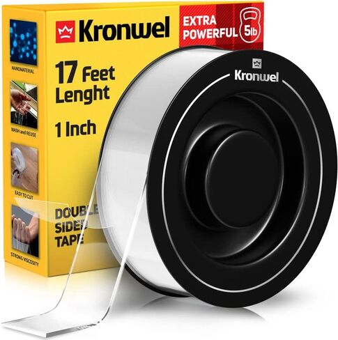 1 Pack - 17 Feet, Double Sided Rug Grippers Tape, Double Sided Mounting Carpet Tape for Hardwood Floor and Households Items, Strong Sticky Stickers, Hardwood Safe, Removable, Multipurpose in Saudi Arabia