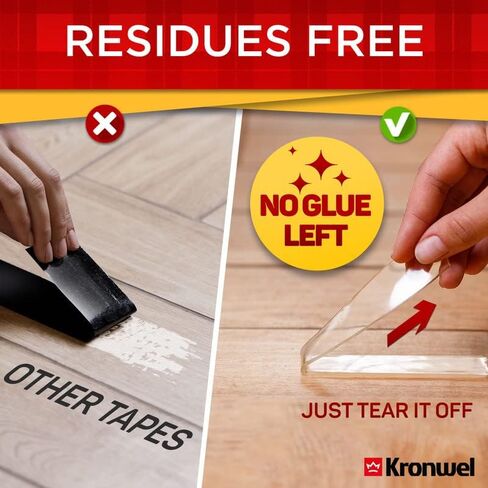 1 Pack - 17 Feet, Double Sided Rug Grippers Tape, Double Sided Mounting Carpet Tape for Hardwood Floor and Households Items, Strong Sticky Stickers, Hardwood Safe, Removable, Multipurpose in Saudi Arabia