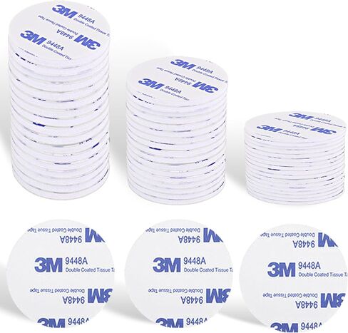 100 قطعة شريط لاصق مزدوج الجوانب، شريط تثبيت عالي التحمل، شريط قوي مقاوم للماء من الفوم للمنزل والسيارة وإطار السجاد والمكتب والفصول الدراسية (دائري، أبيض، القطر: 40 مم) in Kuwait