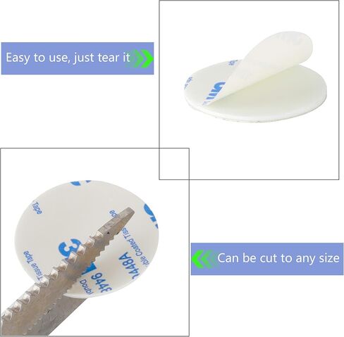 100 قطعة شريط لاصق مزدوج الجوانب، شريط تثبيت عالي التحمل، شريط قوي مقاوم للماء من الفوم للمنزل والسيارة وإطار السجاد والمكتب والفصول الدراسية (دائري، أبيض، القطر: 40 مم) in Kuwait