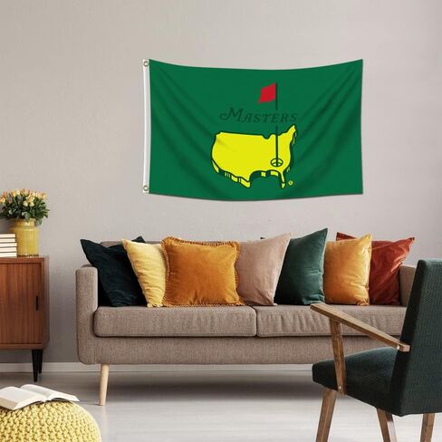 Furlista Masters Flag Golf Banner Garage Wall ديكور 3x5أقدام/90x150 سم/لون اهتزاز/طباعة عالية الدقة/ لافتة بوليستر 150D (أخضر) in Kuwait