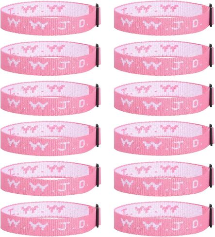 أساور w.w.j.d لحزمة الفتيات المراهقات، ماذا سيفعل يسوع الأساور، 12 قطعة وردية w.w.j.d حرف preppy أساور قابلة للتعديل يهتف الهدايا السائبة للفريق، الهدايا المسيحية لحزب الكرة الطائرة اللينة تفضل in Kuwait