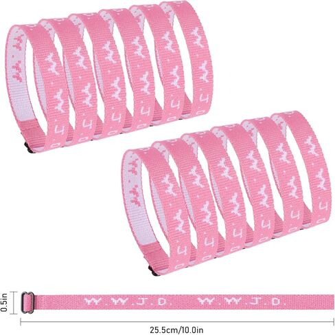 أساور w.w.j.d لحزمة الفتيات المراهقات، ماذا سيفعل يسوع الأساور، 12 قطعة وردية w.w.j.d حرف preppy أساور قابلة للتعديل يهتف الهدايا السائبة للفريق، الهدايا المسيحية لحزب الكرة الطائرة اللينة تفضل in Kuwait