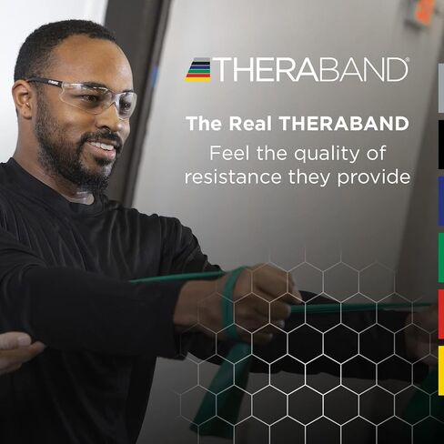 THERABAND Professional Latex Resistance Bands For Rehabilitation, Portable Fitness and Workout, Home Exercise, 5 Foot, Green, Heavy, Intermediate Level 1, Individual Package in Saudi Arabia