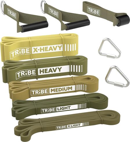 Long Resistance Bands for Working Out Men and Women - Set of 5 Pull-Up Bands, Rubber Handles and Door Anchor - Workout Bands Resistance for Men - Exercise Bands Resistance Bands Set in Saudi Arabia