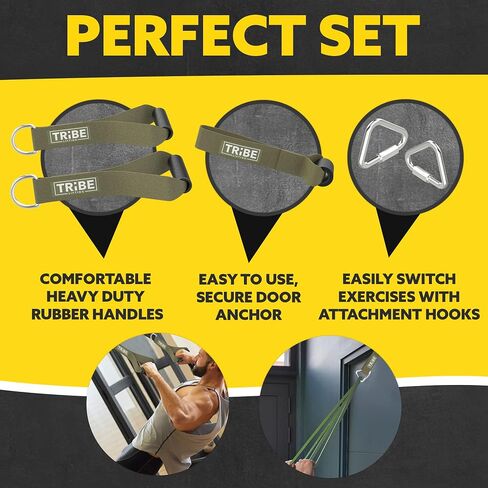 Long Resistance Bands for Working Out Men and Women - Set of 5 Pull-Up Bands, Rubber Handles and Door Anchor - Workout Bands Resistance for Men - Exercise Bands Resistance Bands Set in Saudi Arabia