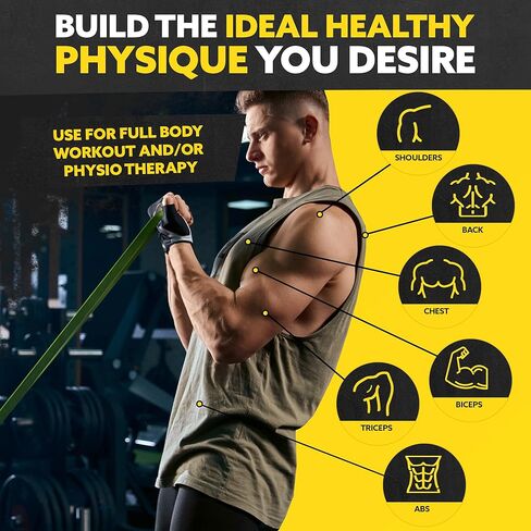 Long Resistance Bands for Working Out Men and Women - Set of 5 Pull-Up Bands, Rubber Handles and Door Anchor - Workout Bands Resistance for Men - Exercise Bands Resistance Bands Set in Saudi Arabia