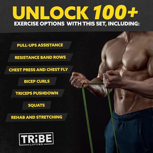 Long Resistance Bands for Working Out Men and Women - Set of 5 Pull-Up Bands, Rubber Handles and Door Anchor - Workout Bands Resistance for Men - Exercise Bands Resistance Bands Set in Saudi Arabia