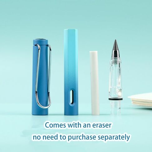 6 Pcs Inkless Eternal Pencils, Everlasting Infinity Magic Pencil with Eraser, Eternal Pencil For School Office for Writing, Sketch, Drawing(Built-in 6 Erasers + 6 Replacement Pen Tips) in Saudi Arabia
