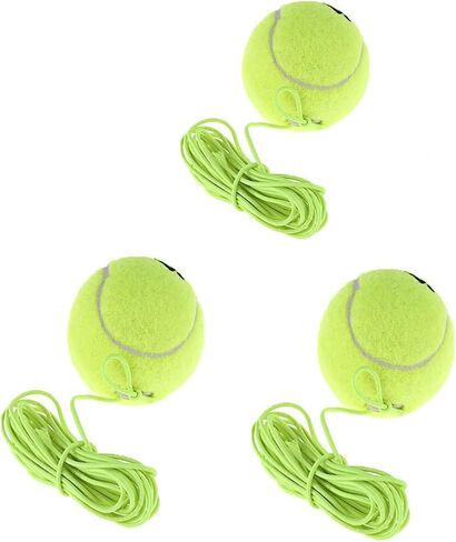 3 Pcs Tennis Training Ball with String, Tennis Trainer Balls Self Practice and Tennis Trainer Replacement Tool, Ideal for Indoor and Outdoor Tennis Practice in Kuwait