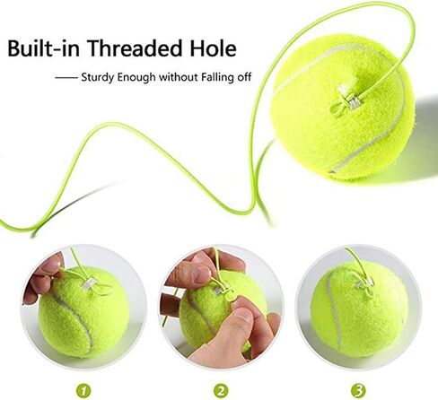 3 Pcs Tennis Training Ball with String, Tennis Trainer Balls Self Practice and Tennis Trainer Replacement Tool, Ideal for Indoor and Outdoor Tennis Practice in Kuwait