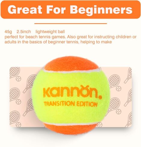 Orange Beach Tennis Balls - 50% Low Compression Stage Tennis Ball for Beginners Kids Training Practicing Playing Beach Tennis Balls 12-Pack with Carry Bag in Saudi Arabia
