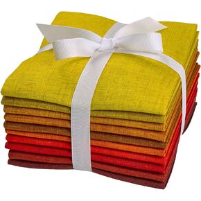 Craftido - 10 Options Faux Tweed Tonals - Assorted Color Cotton Quilting Fabric Bundles 10pcs Fat Quarters 18"x21" - Medium Weight 5.2oz - for Quilting, Sewing and Crafts - Monochrome
