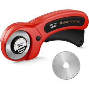 Mr. Pen- 45mm Rotary Cutter with 1 Extra Blade, Ergonomic Handle, Rotary Cutter for Fabric, Fabric Cutter, Fabric Cutter Wheel, Fabric Rotary Cutter, Rotary Cutting Tool, Rotary Fabric Cutter