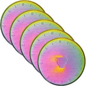 Rotary Cutter Blades, 45mm Replacement Blades 5Pack,Fits Fiskars,OLFA,Martelli,Dremel,Truecut,DAFA,Fabric Cutting Blades Refill for Quilting Scrapbooking Sewing Arts &Crafts,SKS-7,Titanium Coated