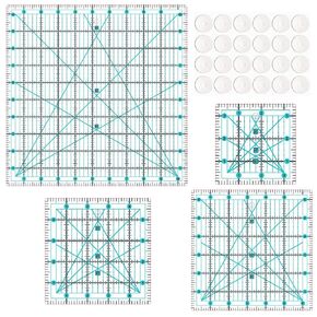حكام خياطة اللحف (2.5 "x2.5" ، 5 "x5" ، 8.5 "x8.5" ، 10 "x10" ، 12 "x12") ، 5 قوالب خياطة مربعة ، حاكم اللحف الحاكم أكريليك