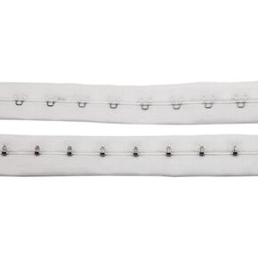 5 Yards Pair Single Hook and Eye Tape Trim for Sewing Quilting Corset Bra Renaissance Dance Bridal Costumes (White Color)