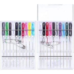 2 Boxes (20 Pcs) Pre Threaded Needle Kit Assorted Color (Simple Color)