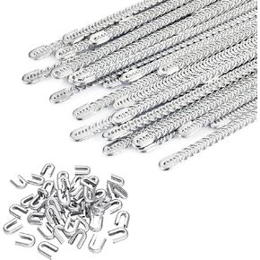50 Pcs 1/4'' x 13.7Inch Spiral Steel Boning for Corset, Sewing Corset Boning Precut with 50 Steel Boning Tips Structure and Form (6mm)