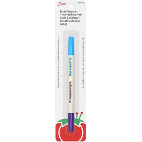 Dritz Dual Purpose Disappearing Ink & Mark-B-Gone, Marking Pen, Blue and Purple, 8.75 x 2.88 x 0.5
