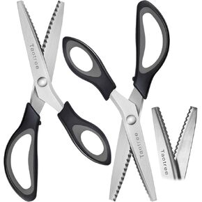 Pinking Shears for Fabric Cutting, Taotree 9.5" Sewing Scissors, Zig Zag Craft Scissors Decorative Edge, Fabric Sewing Supplies, Professional Handheld Dressmaking Arts Crafting Scrapbooking Supplies