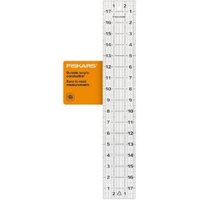 Fiskars Sewing Ruler, 3" x 18" Acrylic Ruler with Gridlines, Sewing and Quilting Supplies, Arts and Craft Supplies, Clear