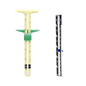 Sewing Gauge Measuring Tool Set 5-in-1 T-Shaped Sliding Gauge Ruler Fabric Quilting Ruler (2 Pieces)