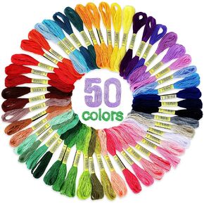 ATDAWN Rainbow Color Embroidery, Cross Stitch Threads, Bracelets, Crafts Floss, 50 Count
