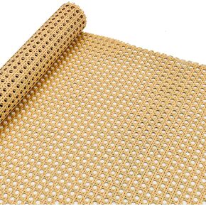 Plastic Rattan Webbing Roll, 16 Inch x 20 Inch, Handwoven Synthetic Poly Rattan, Faux Cane Mesh-Open Weave, Hexagonal Pattern, for DIY Home Decor Projects incl. Furnitures Chairs Cabinets Beds