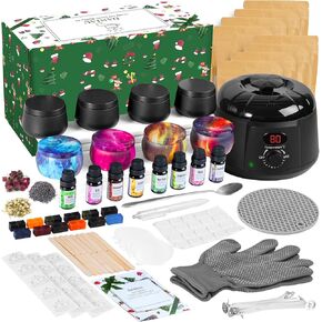 Candle Making Kit for Adults, Candle Making Supplies with Digital Soy Wax Melt Warmer, Premium DIY Starter Making Supply Perfect as Home Decorations with Glass Jar