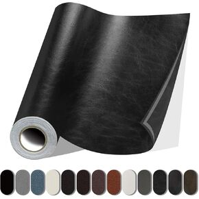 Leather Repair Patch, 17X79 inch Self Adhesive Leather Repair, Large Leather Repair Tape for Couches, Furniture, Car Seats, Cabinets, Wall, Handbags （Black, 17X79 inch）
