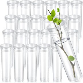 Hushee 50 Pcs 60ml Floral Tubes for Milkweed Water Tubes for Flowers Large Floral Water Tubes for Milkweed Cuttings Floral Tubes for Flower Arrangements Butterfly Habitat