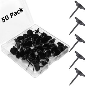 30 PCS Push Pins Picture Hangers Wall Hooks, Double Headed Thumb Tacks for Wall Hangings, Renter Friendly Decor Small Picture Frame Hangers for Drywall Cork Board Home Office Photo Decorations(Black)