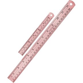 Mr. Pen Steel Rulers, 6 inch and 12 inch Metal Rulers, Pack of 2