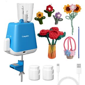 Caydo i Cord Knitting Machine, Electric iCord Maker Tool with Adequate Tension, i-Cord Knitter Crochet Machine, Automatic Knitting Yarns to i-Cords, Efficiently DIY Knitting Machine for Crocheters