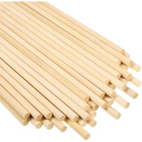 150 Pcs Dowel Rods, 1/8 x 12 Inch Wooden Dowels Craft Wood Sticks Unfinished Natural Bamboo Sticks for Flower Bouquet Crafts and DIYers