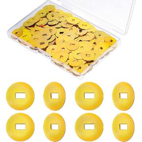 Demissle 500 Pcs Brass Washers Brads Paper Fastener Metal Brass Fasteners Mini Brads for Paper Crafts Scrapbooking Crafts DIY Supplies, Od 15mm, Storage Box Included(Gold)