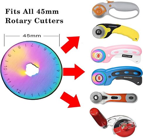 60mm Rotary Cutter Blades 5-Pack Replacement Blades Fits Fiskars, OLFA,Martelli,Dremel,Truecut,DAFA for Quilting Scrapbooking Sewing Arts & Crafts Sharp and Durable Cutter Blade (silver) in Saudi Arabia