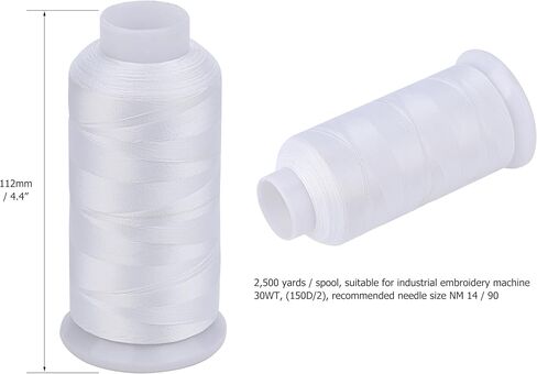 Simthread White Glow in Dark Thread for Embroidery and Sewing 2500 Yards in Kuwait