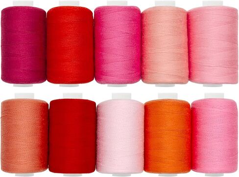 10 Spools All Purpose Sewing Thread 1000 Yards, Bobbin Polyester Thread for Sewing,Threads for Sewing Machine, Sewing Machine Supplies for Beginners, Hand Stitching, Quilting in Saudi Arabia