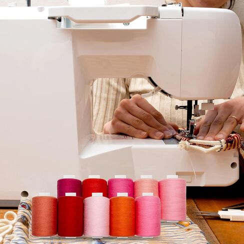 10 Spools All Purpose Sewing Thread 1000 Yards, Bobbin Polyester Thread for Sewing,Threads for Sewing Machine, Sewing Machine Supplies for Beginners, Hand Stitching, Quilting in Saudi Arabia
