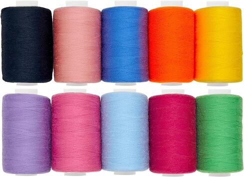 10 Spools All Purpose Sewing Thread 1000 Yards, Bobbin Polyester Thread for Sewing,Threads for Sewing Machine, Sewing Machine Supplies for Beginners, Hand Stitching, Quilting in Saudi Arabia