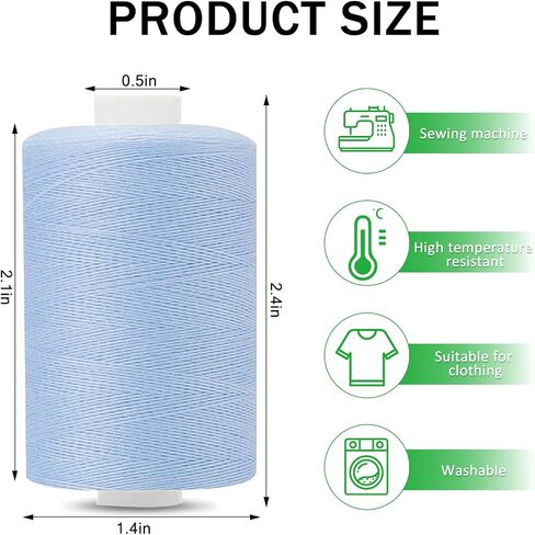 10 Spools All Purpose Sewing Thread 1000 Yards, Bobbin Polyester Thread for Sewing,Threads for Sewing Machine, Sewing Machine Supplies for Beginners, Hand Stitching, Quilting in Saudi Arabia