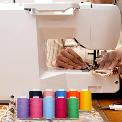10 Spools All Purpose Sewing Thread 1000 Yards, Bobbin Polyester Thread for Sewing,Threads for Sewing Machine, Sewing Machine Supplies for Beginners, Hand Stitching, Quilting in Saudi Arabia