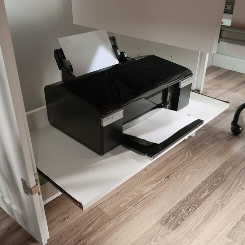 Sauder Miscellaneous Storage Craft & Sewing Armoire, L: 35.11" x W: 21.81" x H: 61.58", Glacier White finish in Kuwait